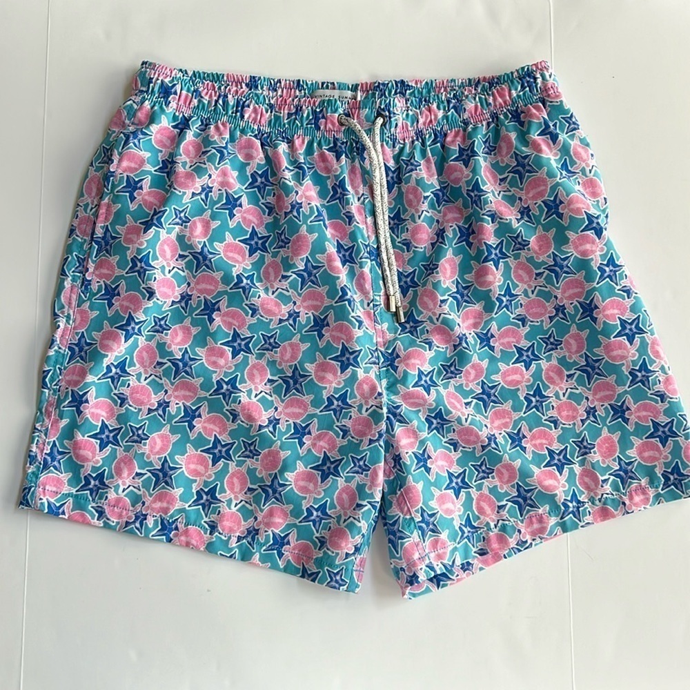 Vintage Summer Aqua Swim Trunks Size XXL
